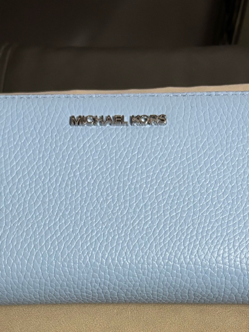 NWT Michael Kors Blue Leather Zip Wristlet Wallet 8.5" x 4" x 1"
